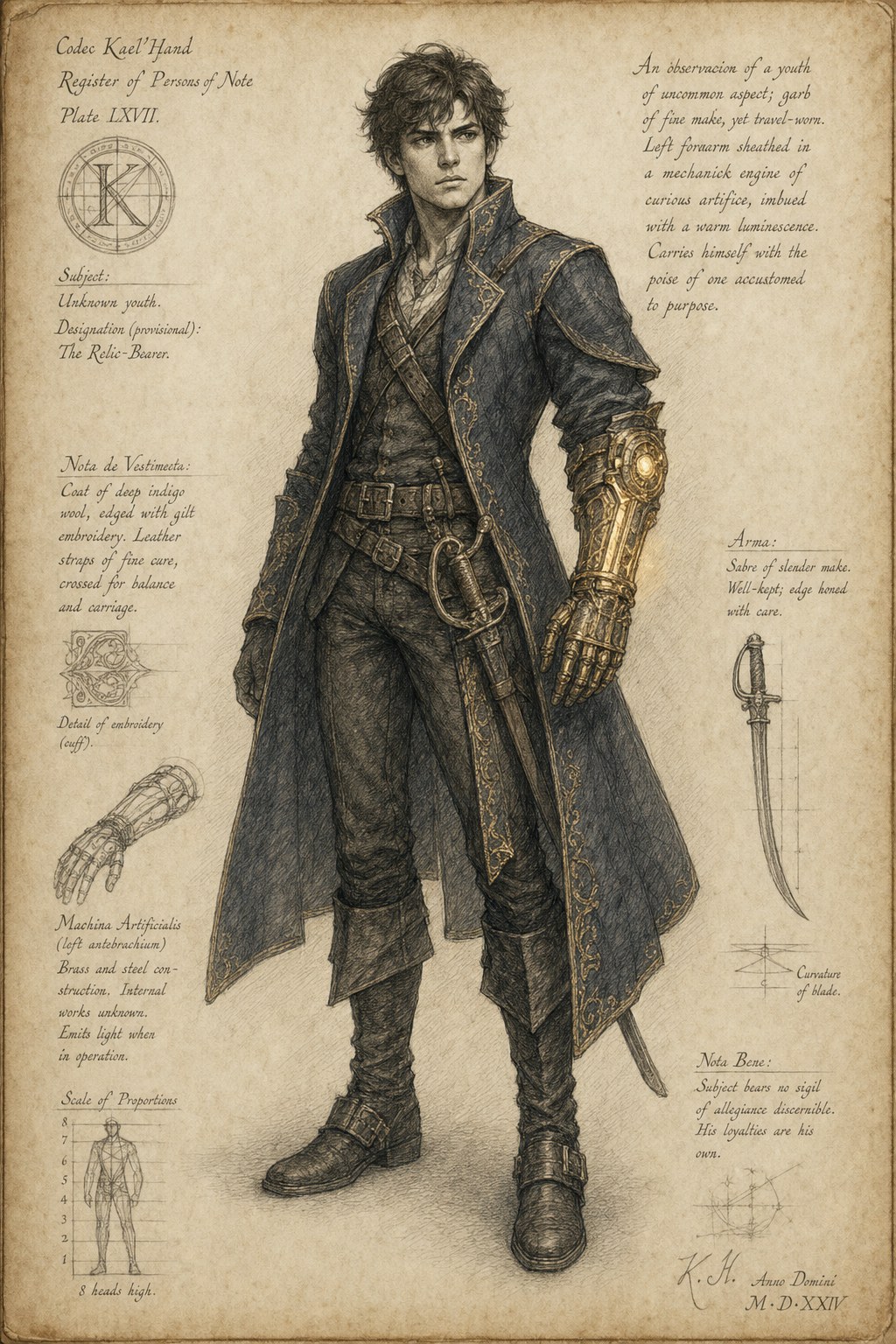 Codex plate: Kael Orison, the investigator