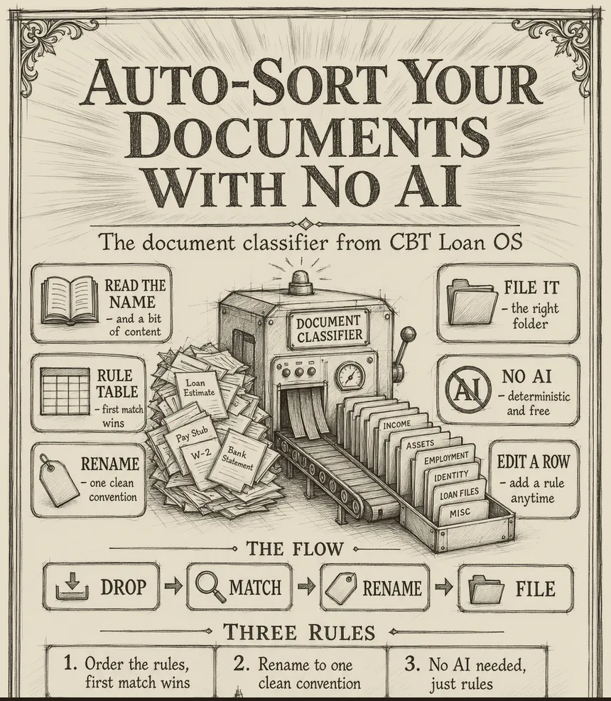 Hand-drawn blueprint: How to auto-sort your documents (no AI needed)