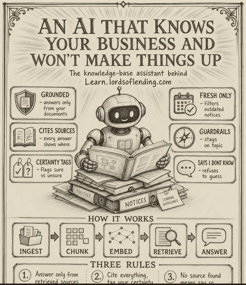 Hand-drawn blueprint: How to build an AI that knows your business and won’t make things up